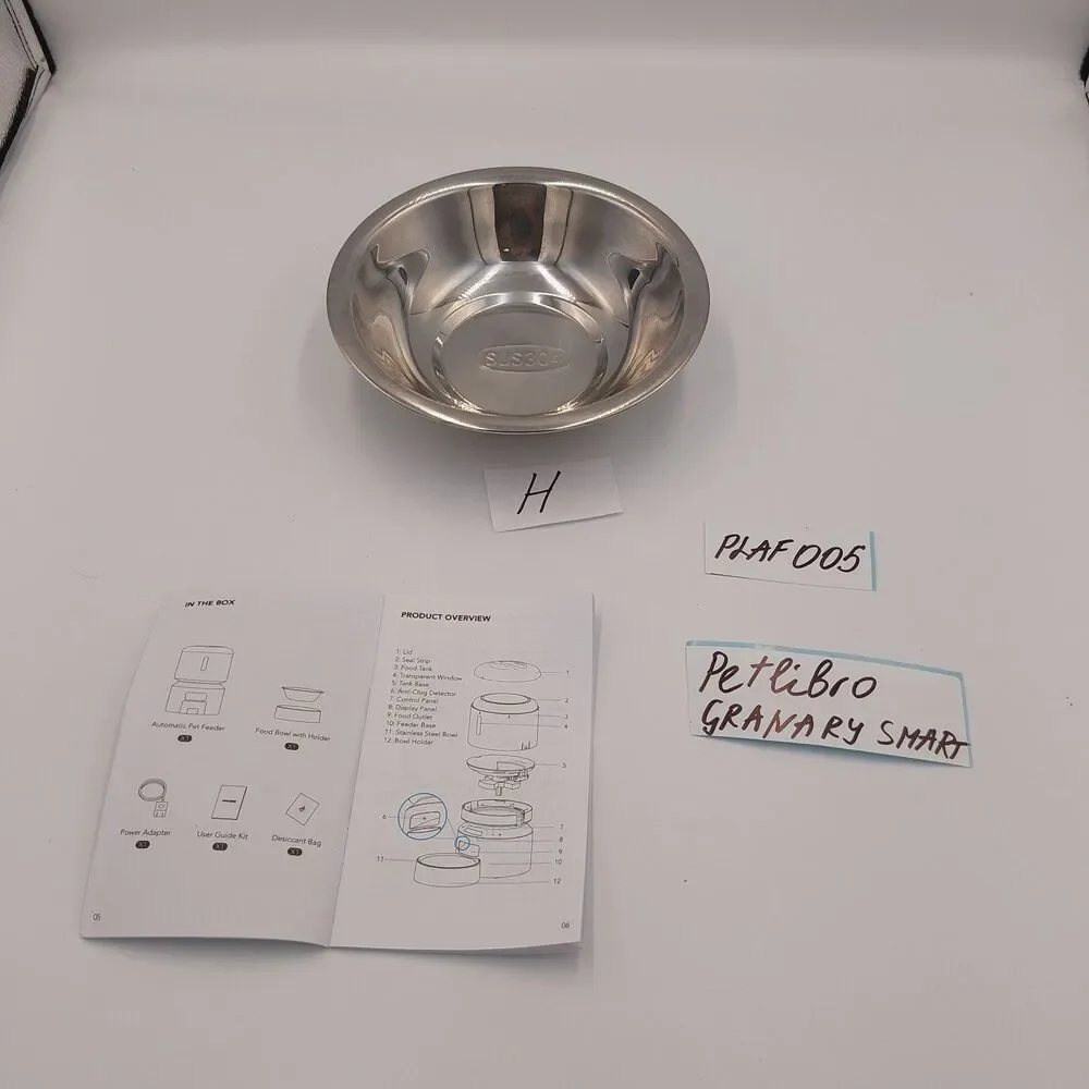 Petlibro Granary Pet Feeder Steel Bowl And And Black Holder Replacement Parts